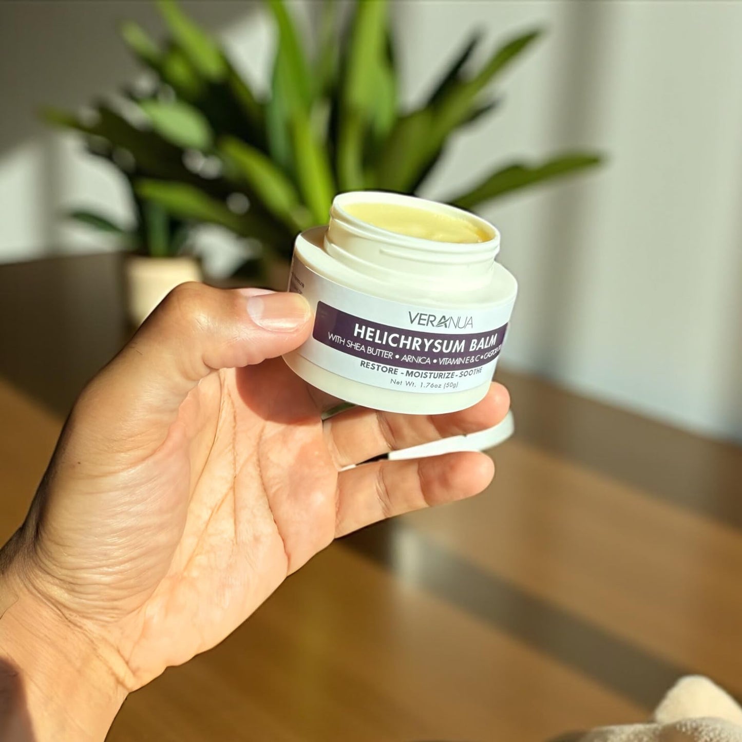 Helichrysum Balm with Shea Butter & Arnica – Botanical Skin Moisturizing Massage Salve with Vitamin E, Jojoba & Beeswax