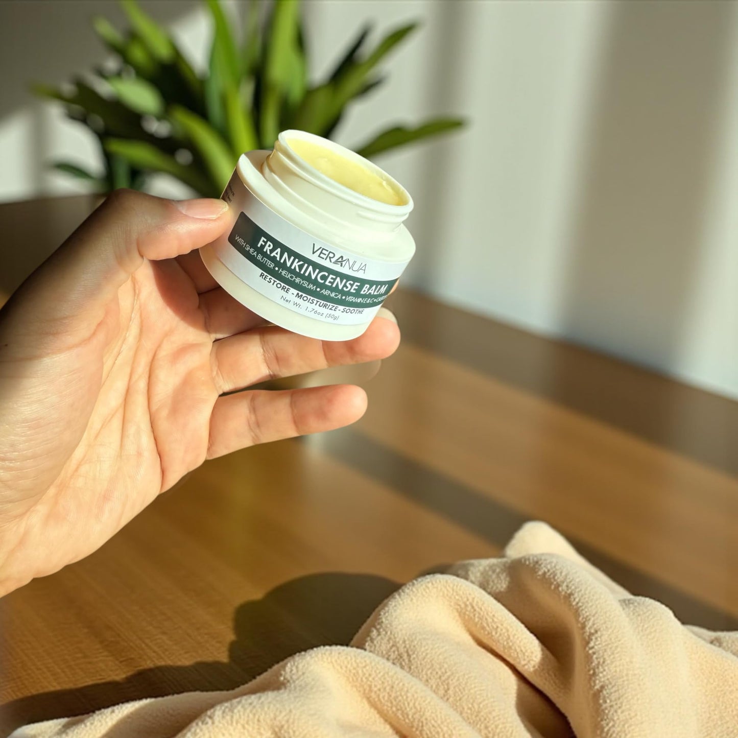 Frankincense Balm with Arnica and Helichrysum – Botanical Skin Moisturizing Massage Salve with Vitamin E, Jojoba & Beeswax