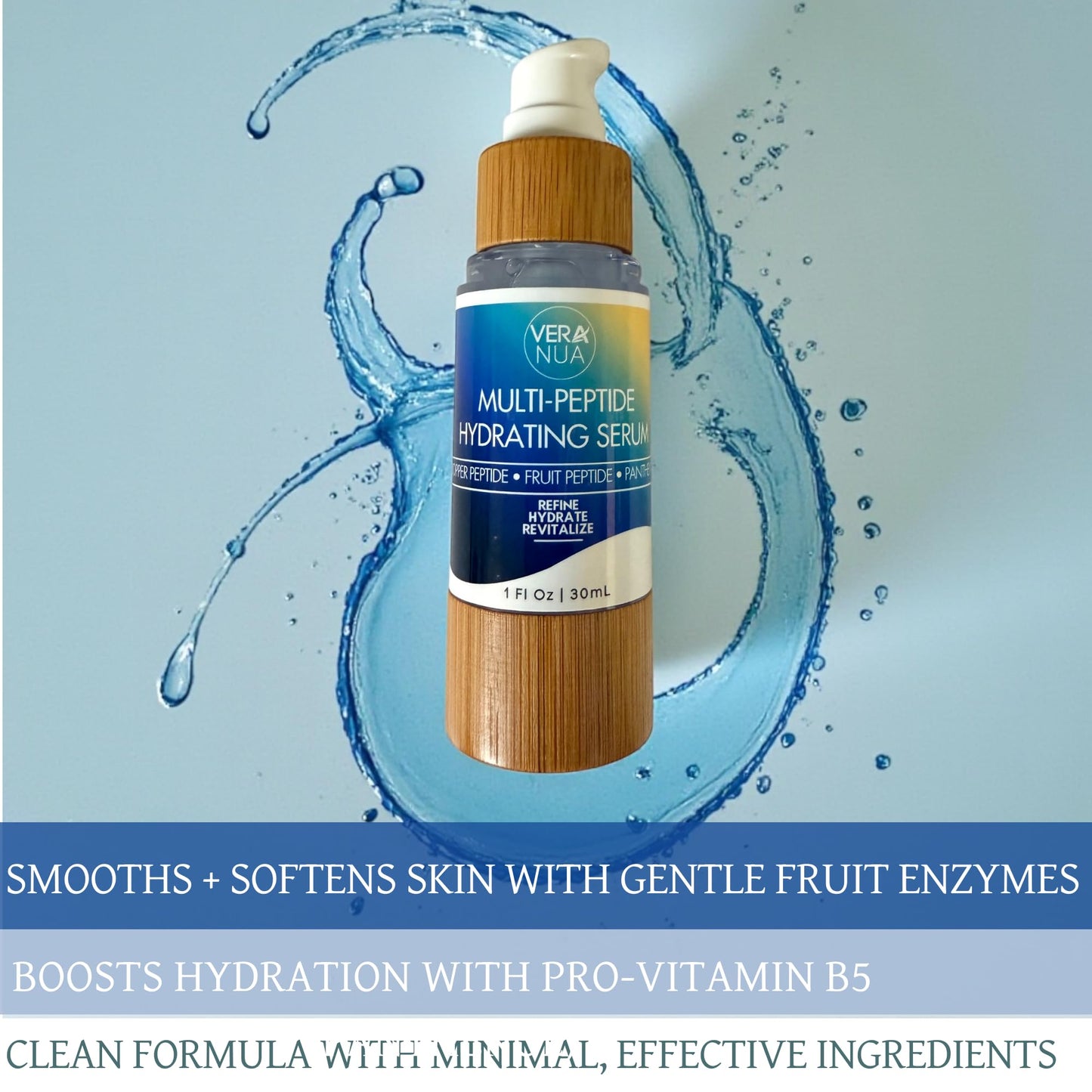 Copper Peptide Hydration Face Serum – With GHK-Cu, Panthenol, Fig Enzyme & Hydrolyzed Fruit Protein | Firming, Hydrating & Radiance Boosting For All Skin Types | Improves Texture & Radiance (1 fl oz)