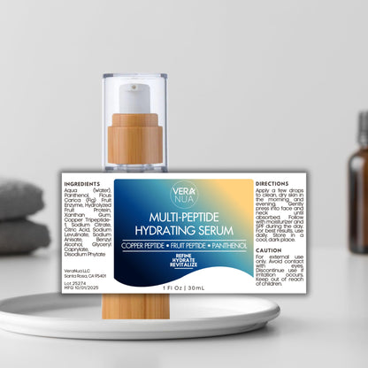 Copper Peptide Hydration Face Serum – With GHK-Cu, Panthenol, Fig Enzyme & Hydrolyzed Fruit Protein | Firming, Hydrating & Radiance Boosting For All Skin Types | Improves Texture & Radiance (1 fl oz)