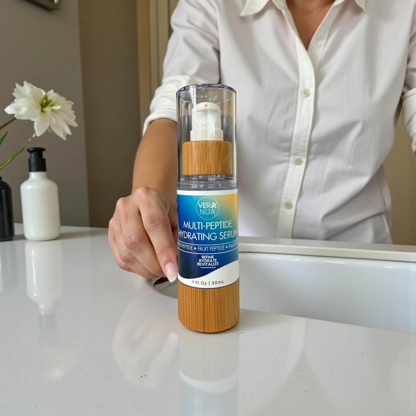 Copper Peptide Hydration Face Serum – With GHK-Cu, Panthenol, Fig Enzyme & Hydrolyzed Fruit Protein | Firming, Hydrating & Radiance Boosting For All Skin Types | Improves Texture & Radiance (1 fl oz)