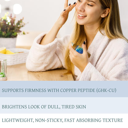 Copper Peptide Hydration Face Serum – With GHK-Cu, Panthenol, Fig Enzyme & Hydrolyzed Fruit Protein | Firming, Hydrating & Radiance Boosting For All Skin Types | Improves Texture & Radiance (1 fl oz)