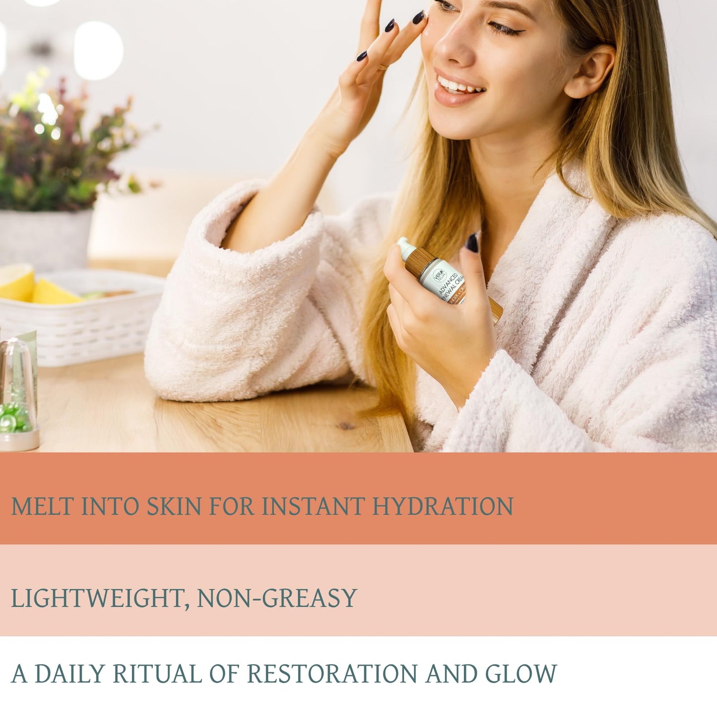 VeraNua Ginger Orange Moisturizer Face Cream - With Reishi Mushroom, Arnica, Jojoba, Vitamin E, Shea Butter, Rose Water, and Arrowroot - Moisturizing, Anti Aging, and Hydrating