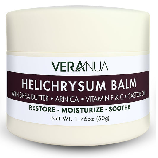 Helichrysum Balm with Shea Butter & Arnica – Botanical Skin Moisturizing Massage Salve with Vitamin E, Jojoba & Beeswax