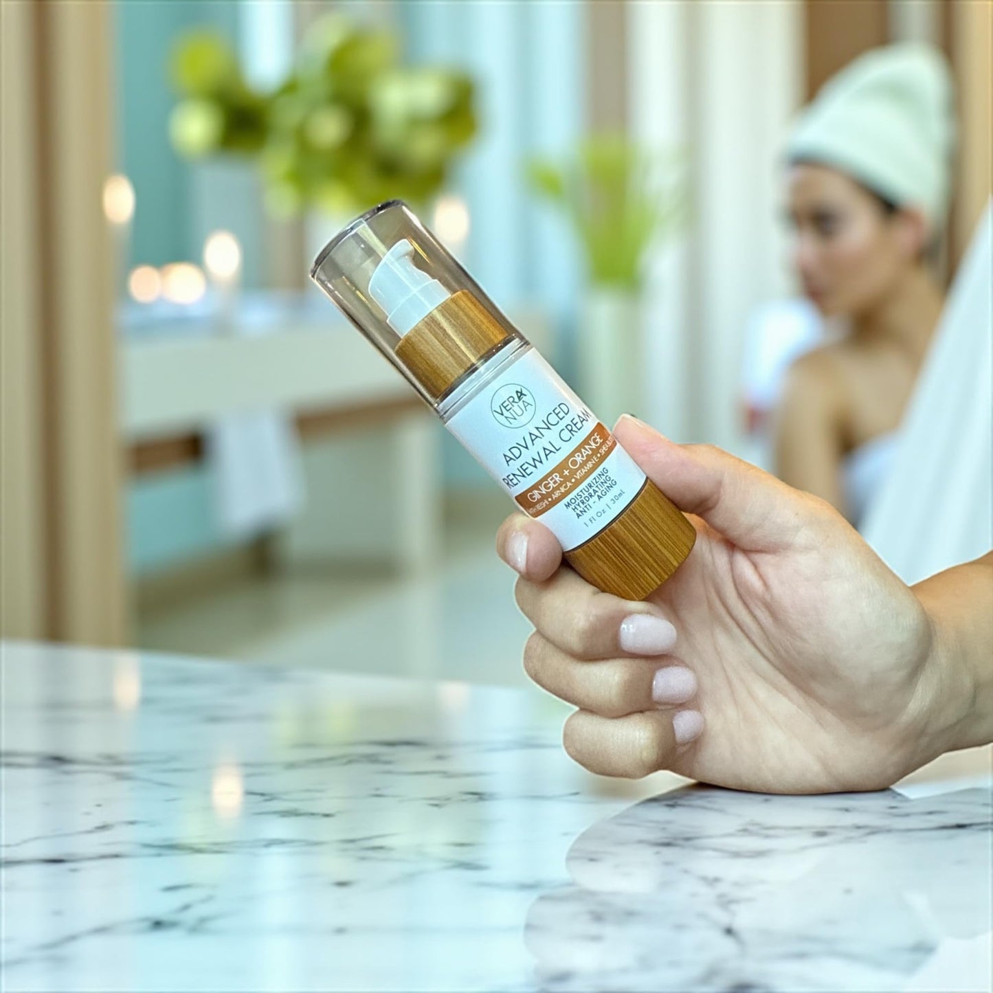 VeraNua Ginger Orange Moisturizer Face Cream - With Reishi Mushroom, Arnica, Jojoba, Vitamin E, Shea Butter, Rose Water, and Arrowroot - Moisturizing, Anti Aging, and Hydrating