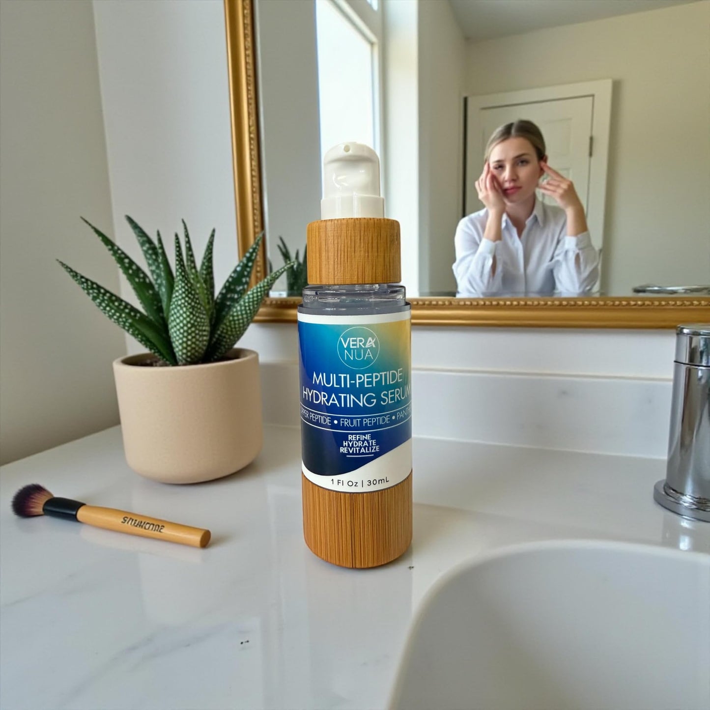 Copper Peptide Hydration Face Serum – With GHK-Cu, Panthenol, Fig Enzyme & Hydrolyzed Fruit Protein | Firming, Hydrating & Radiance Boosting For All Skin Types | Improves Texture & Radiance (1 fl oz)